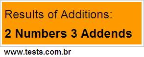 Additions 2 Numbers 3 Addends
