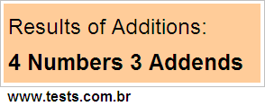 Additions 4 Numbers 3 Addends