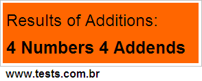Additions 4 Numbers 4 Addends
