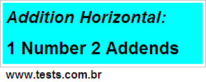 Horizontal Addition 1 Number