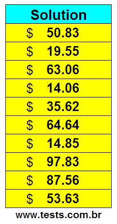 Values in Dollars of the Exercises Pg 4