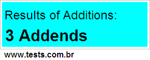 Additions 3 Addends