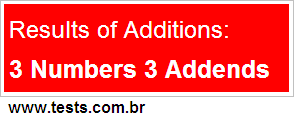 Additions 3 Numbers 3 Addends